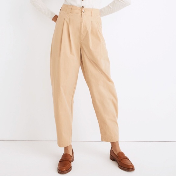 Madewell Pants - Madewell Pleated Pull-On Balloon Pants Desert Dune Size 12
